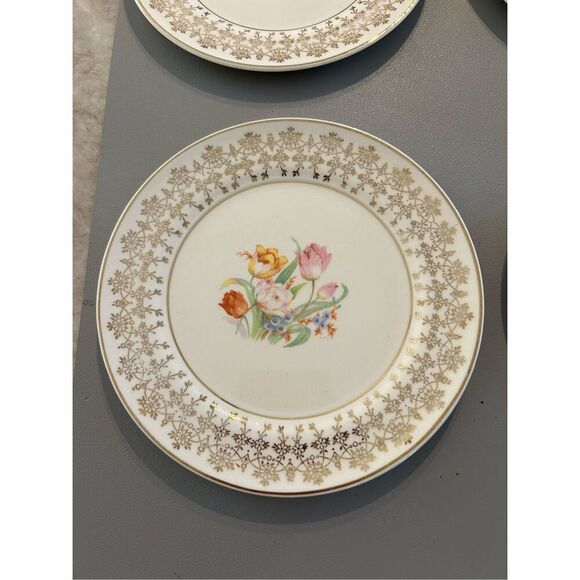 LIMOGES Vintage Springtime 6” Plates - Picture 2 of 5